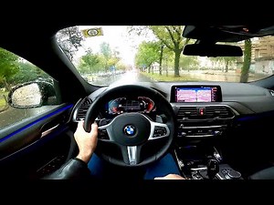BMW X4 2021 - POV test drive (xDrive 20d) on a rainy day! (M Sport X)