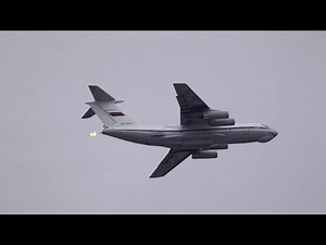 Russian Il-76 dropping bombs and strafing with 23mm tail guns