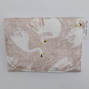 Organic Cotton & Bamboo Burp Cloth - Blush Swans - Etsy UK
