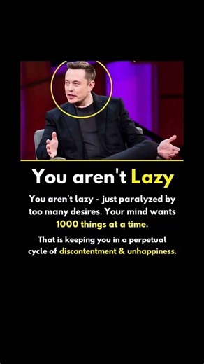 You aren’t lazy, you’re overwhelmed by endless desires. Focus on one goal and win daily.