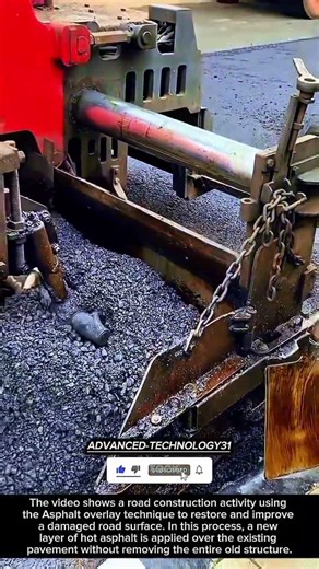 Asphalt Overlay Process for Road Surface Rehabilitation !! #innovation #tool #machine