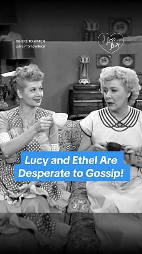 Lucy and Ethel are desperate to gossip! #ilovelucy Now Streaming on Paramount #lucilleball #classictv #1950s
