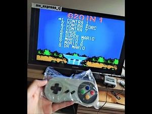 Video-game Retrô Clássico 620 Jogos do Nintendinho 8 Bits + 2 Controles: Super Mini SFC