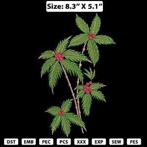 Palm Tree Embroidery Design | Tropical Leaf Branch Machine Embroidery File | Floral Pattern | DST PES - Etsy