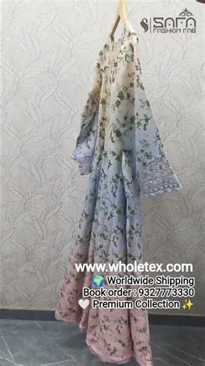 Safa Fashion Fab Designer Embroidered Tunic with Sleeves D.No. 1464 Premium Cotton ✨