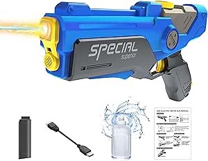 Electric Water Gun for Adults, Powerful High Powered Automatic Squirt Guns Pistol Toy with Muzzle Light, Automatic Refill, Long Range Electric Water Blasters, Summer Outdoor Play, Pool Garden Fun