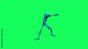 Dancing Alien Creature on Green Screen for Sci-Fi Projects