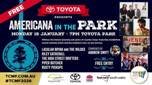 Watch Americana in the Park concert LIVE from Toyota Park! #TCMF2026 | Tamworth Country Music Festival