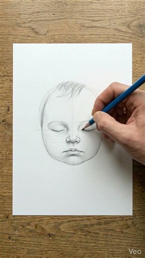 Realistic Sleeping Baby Face Drawing | Step-by-Step Pencil Sketch
