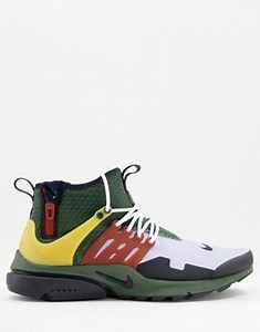 Nike Air Presto Mid Utility trainers in khaki and yellow | ASOS