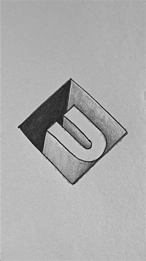 3d letter u drawing #shortvideo