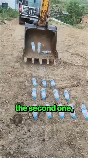 Heavy Machinery Meets Water Bottle Challenge 💧 #construction #skills