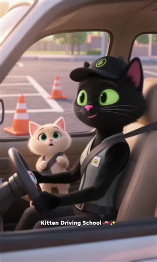Kitten Driving School #animation #kitten #kids #viral #fyp