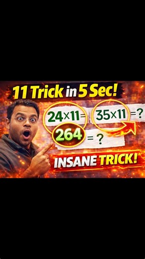 Multiply ANY 2-Digit & 3-Digit Number by 11 in Just 5 Seconds! #mathstricks #multiplicationtricks