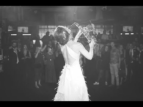 Pro sax player bride performs Jubel on her wedding day