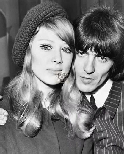"On January 22, 1966, George Harrison and Pattie Boyd were photographed at a London press conference held at the Connaught Hotel, the day after their quiet wedding at Epsom Register Office in Surrey. The ceremony, attended only by Paul McCartney, Beatles manager Brian Epstein, and George’s parents, marked one of the earliest high-profile marriages within the Beatles’ inner circle. Boyd, a model and actress, had met Harrison on the set of A Hard Day’s Night in 1964, sparking a romance that unfold