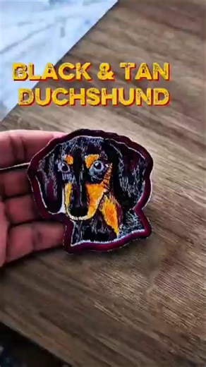 Pet Embroidery Portraits | Dachshund Love #DubaiMade #SupportLocal #DubaiArtisan #Shorts