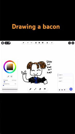 Drawing a bacon #robloxavatar #roblox #art #drawing #robloxedit