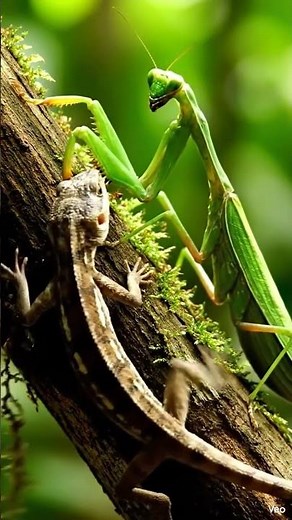 Unbelievable Footage! GIANT Praying Mantis Fights Spiky Desert Lizard | #WildlifeFight
