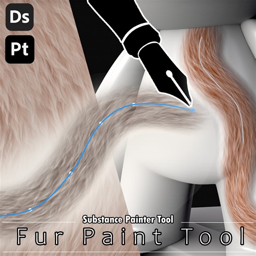 Fur Brush Follow Path - Substance Painter Tool, Adèle Collin