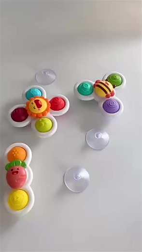 Suction Cup Spinner Toys Baby Spinners Dimple Toys Pop Function Push Pop Bubble Sensory Rotating Fun Baby Spinner