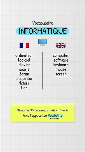 Le vocabulaire anglais de l'informatique 🖥️