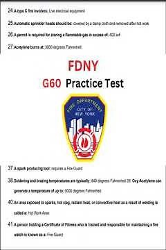 FDNYC G60 Fire Fighter Exam Prep 2025