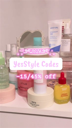YesStyle Codes -15/45% off🎀💕#yesstyle #koreanskincare