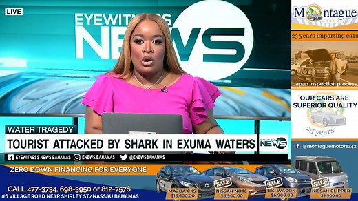 4.7K views | Tourist attacked by shark in Exuma waters | Eyewitness News Bahamas | Facebook
