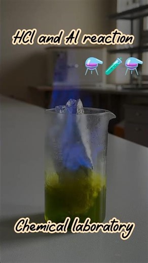 HCl and Al reaction to the solution #science #chemistry #reaction #lab #chemical