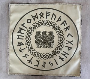 Raven Rune Casting Mat With Elder Futhark – Handmade Divination & Ritual Altar Cloth for Pagan, Norse and Witchcraft Use - Etsy