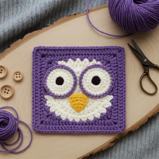 Owl Granny Square Crochet Pattern | Crochet Coaster Pattern | Instant PDF Download | Beginner-friendly Crochet - Etsy