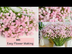 DIY Baby Breath Paper Flower Making / How to Make Tiny Bunches Of Flowers By Aloha Crafts