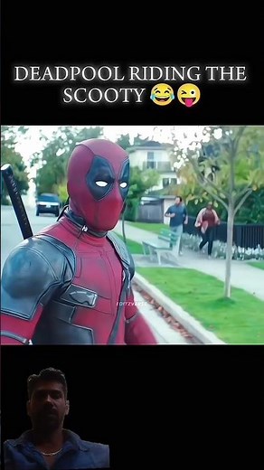 Deadpool riding the scooty #deadpool #shorts #short