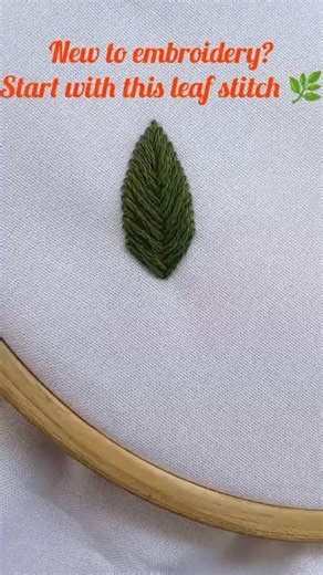 Only Herringbone Stitch... Look at This Leaf 😍🌿 | For Beginners #shorts