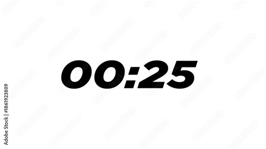 Clock 30 secounds countdown animation in 30 secounds frame timer countdown on white background. Element for overlay concept animation.