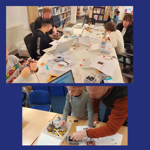 Some amazing creations were made at the Micro:Bit Engineering workshops held at Hoyland, Mapplewell and Penistone Libraries. Families explored the world of engineering and coding together, choosing a project to build, then bringing it to life with code. Watch out for our 'SpookySpheros - Robot STEM Activity' at Roundhouse Library and Wombwell Library on Thursday 30 October. Book here: https://www.barnsley.gov.uk/services/libraries/library-activities-and-events/ | Barnsley Libraries