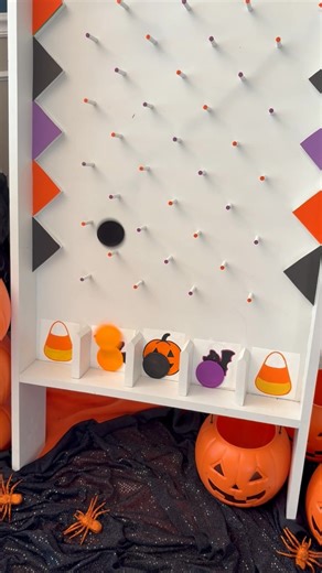 3.3K views · 17 reactions | Need a fun game for your Halloween party, Trunk or Treat event, or classroom? How about making a "Trick or Treat Plinko"? We used our DIY Plinko build plans to make the game board and designed special spooky season stencils to decorate it for Halloween. Get all the details on our blog! | Chica and Jo | Facebook