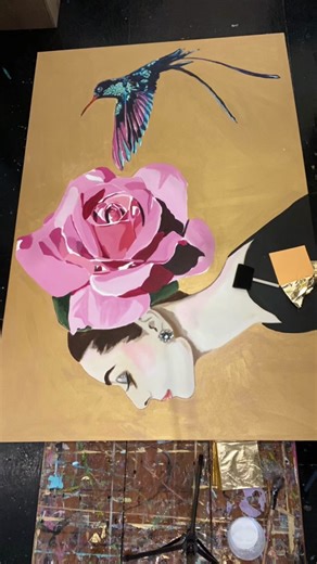 GOLD LEAF TIME!!! Email me at sparkles@ashleylongshore.com for any pricing inquiries and to view the whole collection!! #goldleafart #ashleylongshore #golden #artprocess