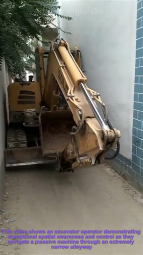 Excavator in a Narrow Alley: Precision Maneuvering in Tight Quarters