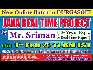 JAVA REAL TIME PROJECT Online Training @ DURGASOFT