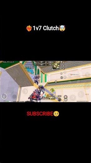 ❤️‍🔥1v7 Clutch🤯 #bgmi #pubgmobile #bgmishort