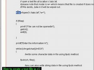 How to create a text file in c