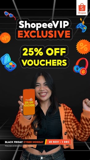 Black Friday Cyber Monday is back on Shopee! Enjoy Lowest Prices Guaranteed and Guaranteed Next Day Delivery*! ShopeeVIP will get exclusive 25% off vouchers and more! 🔥 >> https://s.shopee.sg/70CSDylgKH ⁠⁠* Prices, deals and delivery timings may vary. T&Cs apply. | Shopee