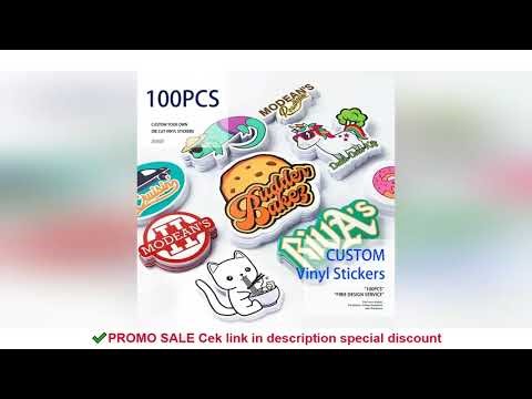 100pcs Custom Stickers PVC Waterproof Die Cut Vinyl Logo Design Brand Laptop Cute Personalized Stick