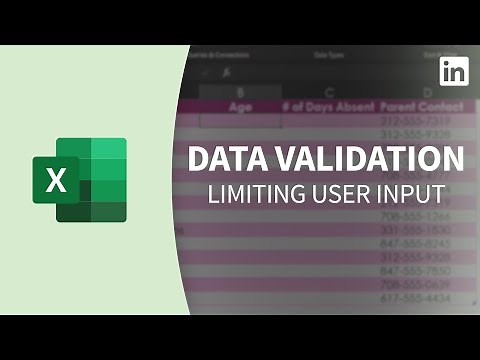 Excel Tutorial - Control inputs with data validation