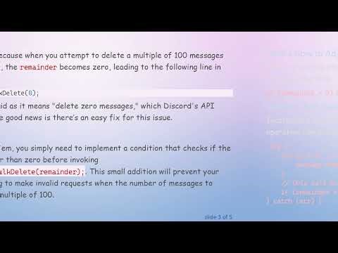 Fixing the Bulk Delete Error in Your Discord.js Purge Command
