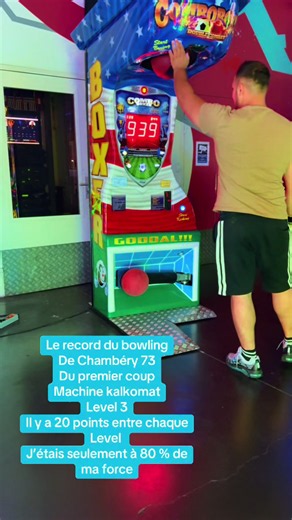 Record du bowling de Chambéry : 73 au premier coup (80% force)