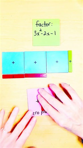 Factoring a quadratic trinomial with algebra tiles ￼