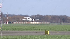 Turboprop Business Corporate Executive Private Aircraft Plane Airplane Take off departing departure Taking Off at Regional Airport